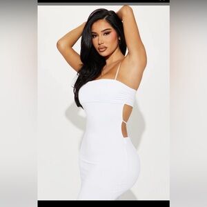 FASHION NOVA Emery Double Lined Maxi Dress - White